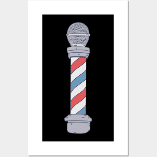 Barbershop - Barber Pole - A Cappella Microphone Posters and Art